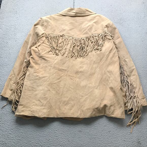 Vintage Gallery Woman Western Tasseled Suede Leather Fringe Jacket Womens 3X - Picture 3 of 14